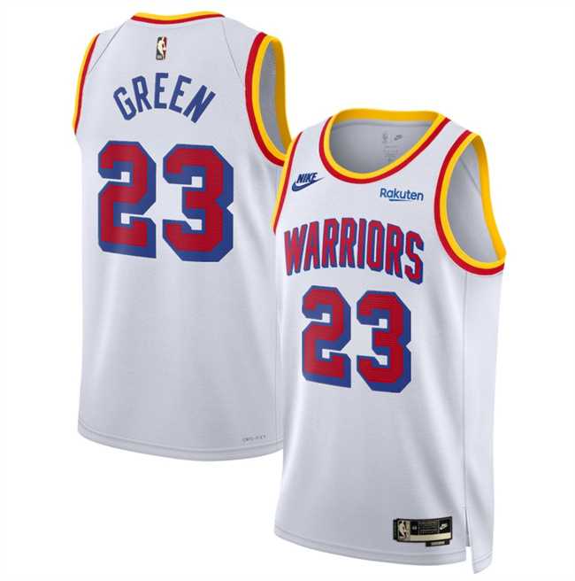 Mens Golden State Warriors #23 Draymond Green White 2024-25 Classic Edition Stitched Jersey Dzhi->golden state warriors->NBA Jersey